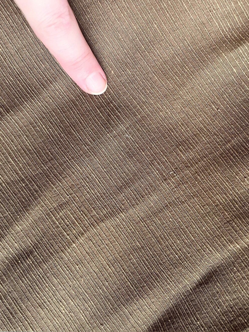 Vintage “L” 100% Silk Brown Dress Elastic Waist - Picture 8 of 8
